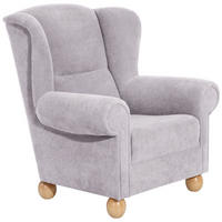 OHRENBACKENSESSEL Kasha Bezug Veloursstoff Buche natur / silber - Silberfarben/Buchefarben, Kunststoff (93/103/87cm) - 58aufmkessel