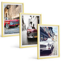 BILDER SET 3er Set - 40x60 cm Goldrahmen - Oldtimer in Städten - Goldfarben, Kunststoff (40/60cm) - TULUP