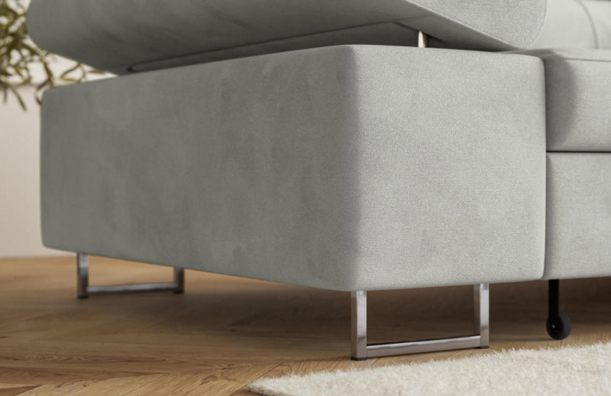 ECKSOFA Grau ALEX Mit Verstellbaren Kopfstützen Links - Grau, Textil (274/203cm) - Sepro Meble