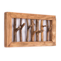 WANDGARDEROBE Leonor 50 Mahagoni Massivholz, 7 Haken naturfarben - Naturfarben, Holz (50/25/11cm) - CREEDWOOD