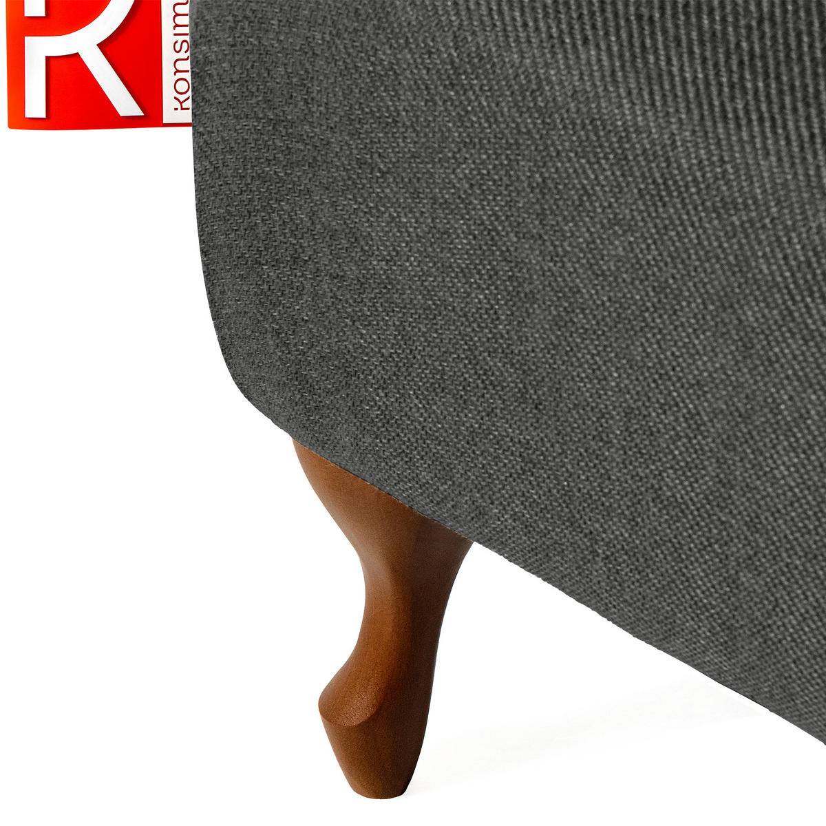 FUẞSTÜTZE TOMIS, Anthrazit - Anthrazit/Braun, Eichenholz/Holz (50/40/50cm) - KONSIMO®