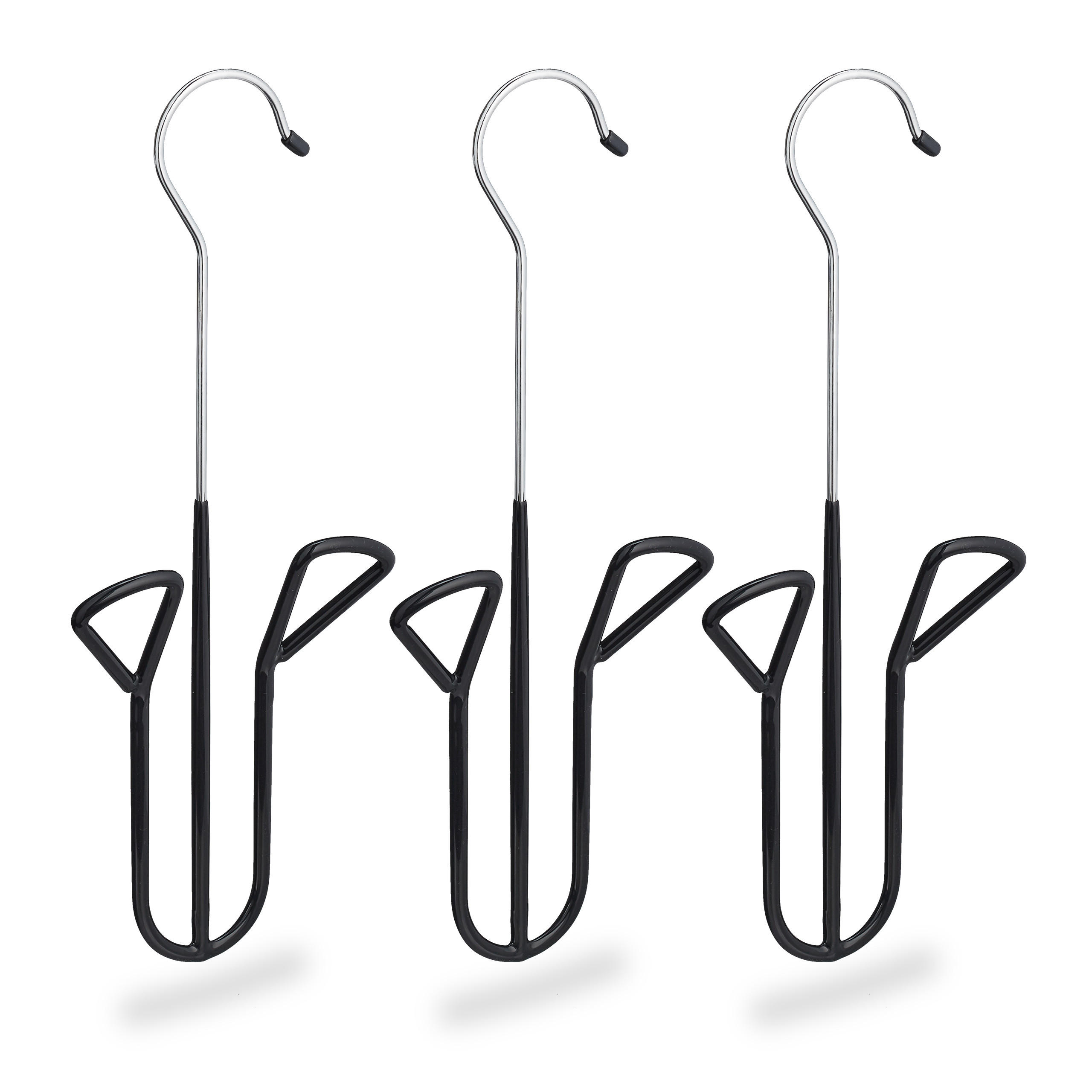 3XSCHUHBÜGEL - Schwarz, Kunststoff/Metall (14/33.5/4cm) - Relaxdays