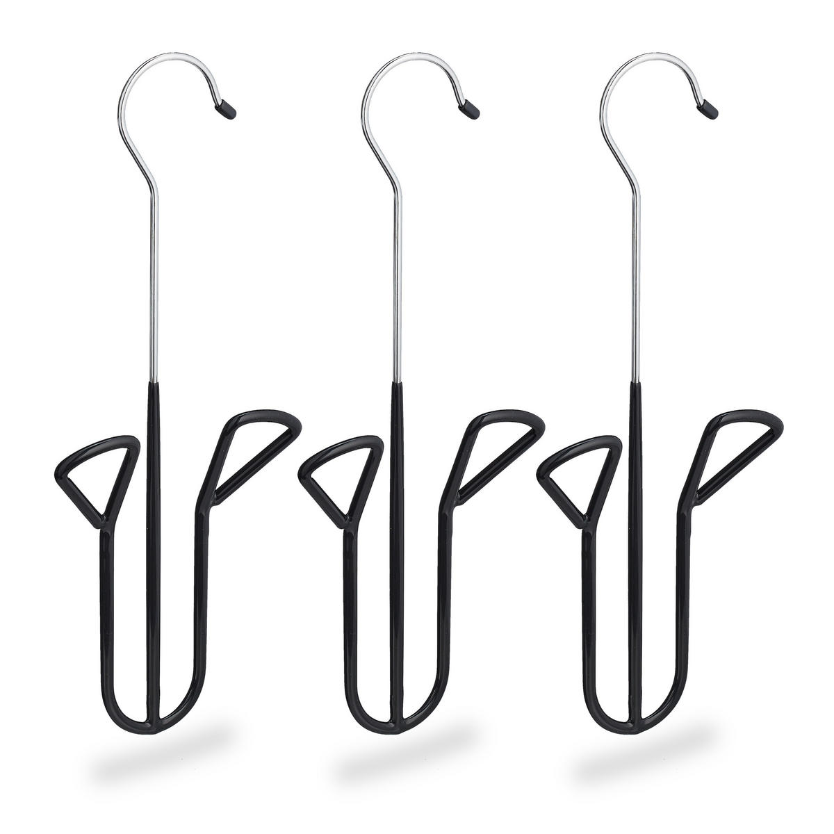 3XSCHUHBÜGEL - Schwarz, Kunststoff/Metall (14/33.5/4cm) - Relaxdays