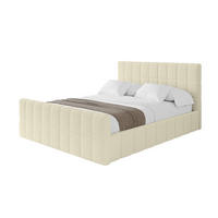 POLSTERBETT mit Bettkasten, Fußteil und Lattenrost, Boxbett ohne Matratze - AMEA-Z 140x200 Beige - Taupe, Holzwerkstoff/Textil (140/200cm) - ALTDECOR