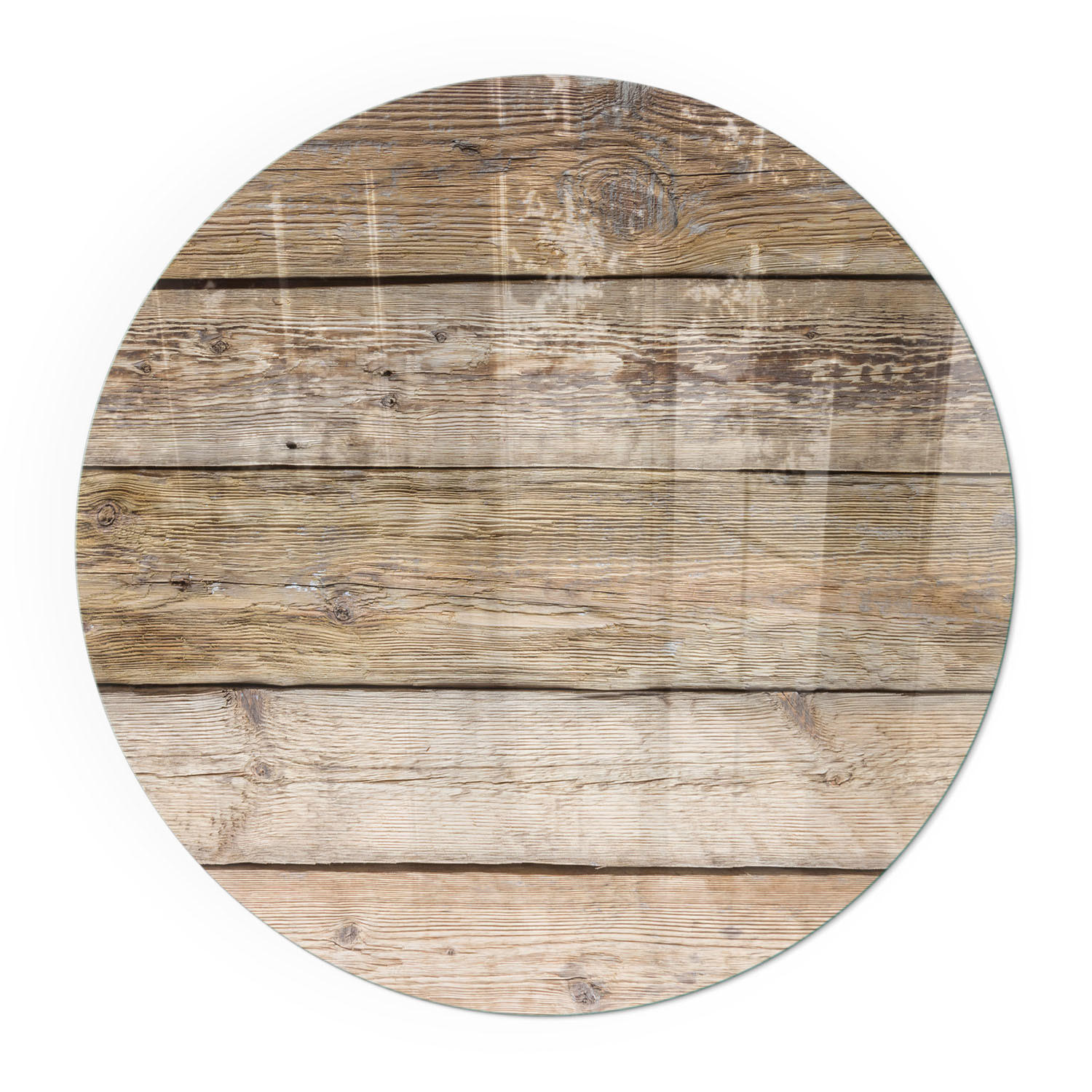 GLASPLATTE für Kamin Ø 50 cm - Beige, Glas (50/50/0.4cm) - TULUP