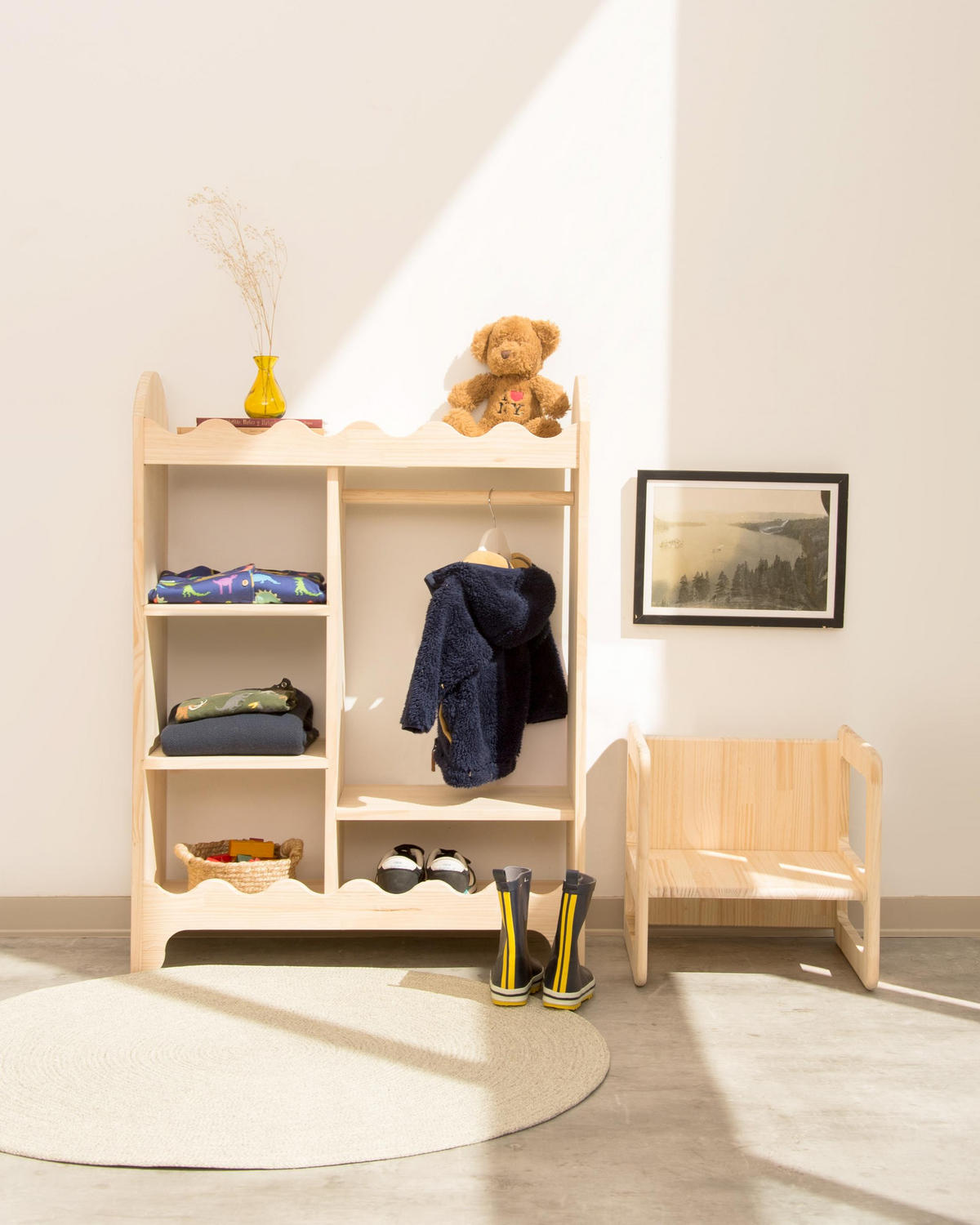 KLEIDERSCHRANK Montessori-Stil OTTO - Naturfarben, Holz (75/100/30cm) - RNT By Really Nice Things