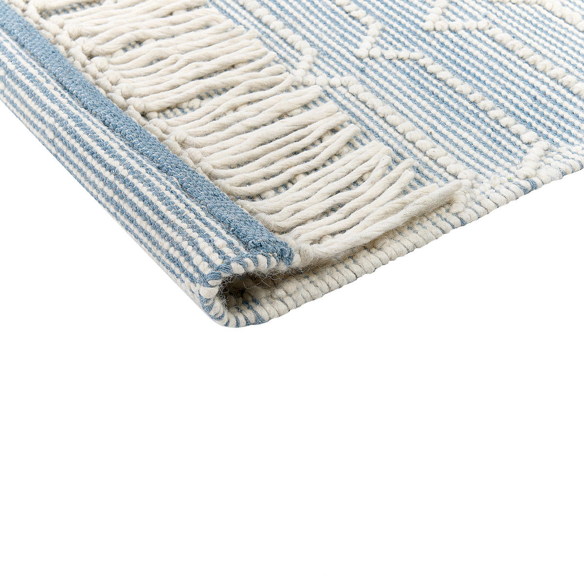 KURZFLOR-TEPPICH Orhaneli 230/160 cm - Blau, Textil (160/230cm) - Beliani