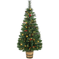WEIHNACHTSBAUM-MIT-LICHT PVC Stahl Grün - Grün, Kunststoff (120cm) - HOMCOM