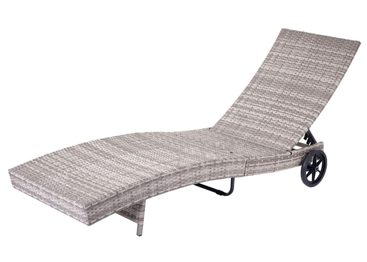 SONNENLIEGE Grau, Beige - Beige/Grau, Kunststoff (60/91/205cm) - MCW