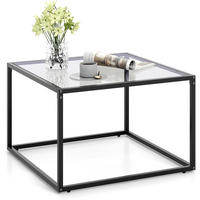COUCHTISCH Glas Grau - Grau, Glas (70/70/45cm) - COSTWAY
