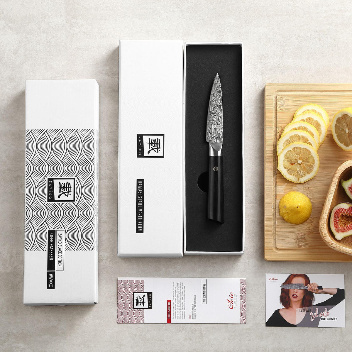 OFFICEMESSER 9 cm - Schwarz, Holz/Metall (20cm) - Zayiko