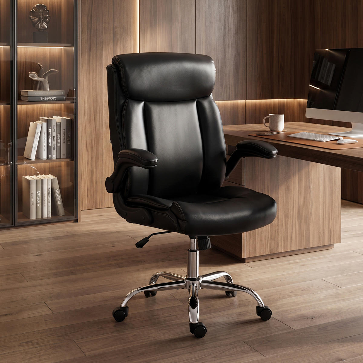 BÜROSTUHL Schwarz 70.0/69.0/117.0 cm - Schwarz, Kunststoff (69/117/70cm)