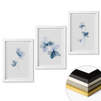 WANDBILDER 3er-Set - 20x30 cm Weißer Rahmen - Blaue Blumen - Weiß, Kunststoff (20/30cm) - ArtPrintCave