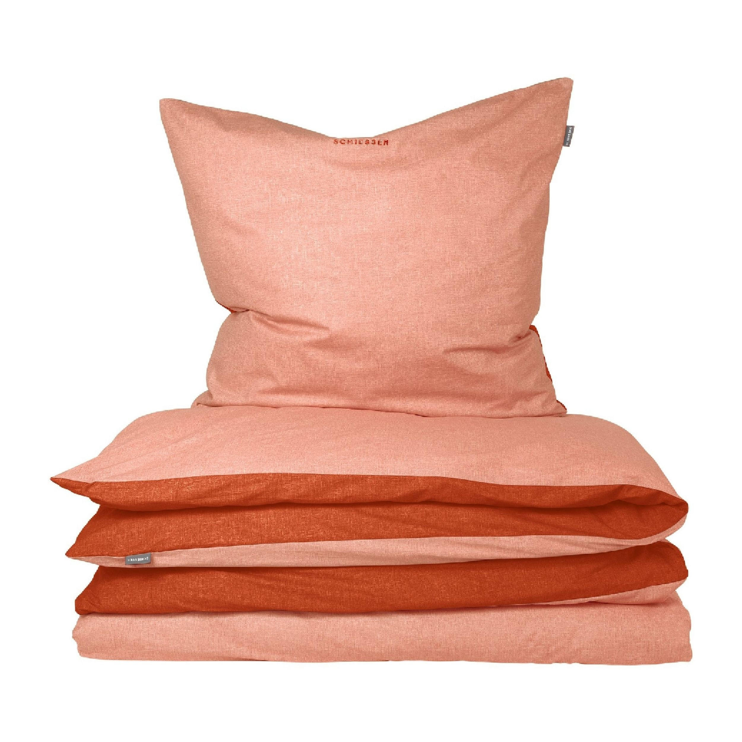 BETTWÄSCHESET Doubleface - Renforcé - 2-teilig - 135 x 200 cm - Terrakotta - Terracotta, Textil (135/200cm) - SCHIESSER