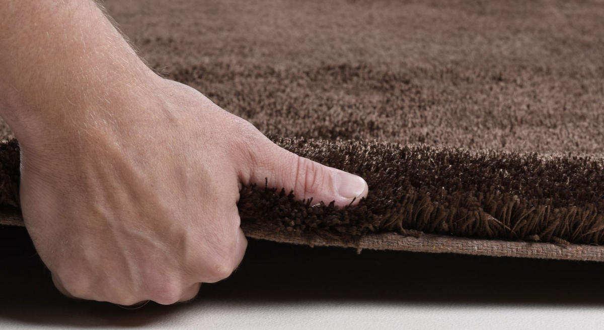 HOCHFLORTEPPICH Alessia 65x135 cm - Dunkelbraun, Textil (65/135cm) - Gino Falcone