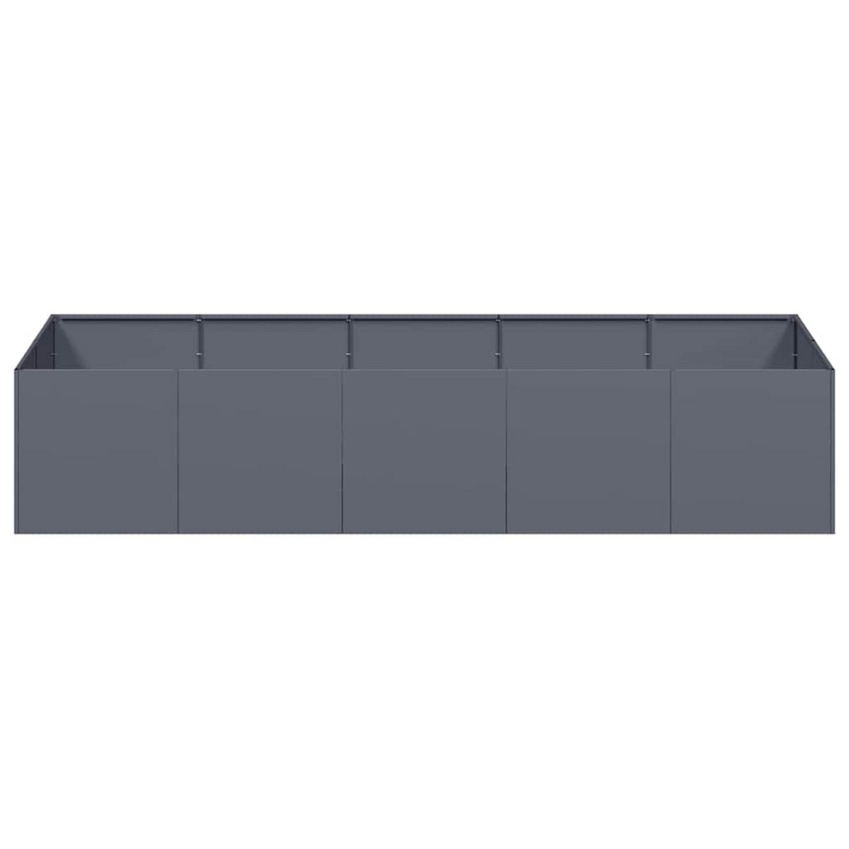 PFLANZGEFÄSS Anthrazit 200/80/40 Cm Stahl - Anthrazit, Metall (200/40/80cm) - vidaXL