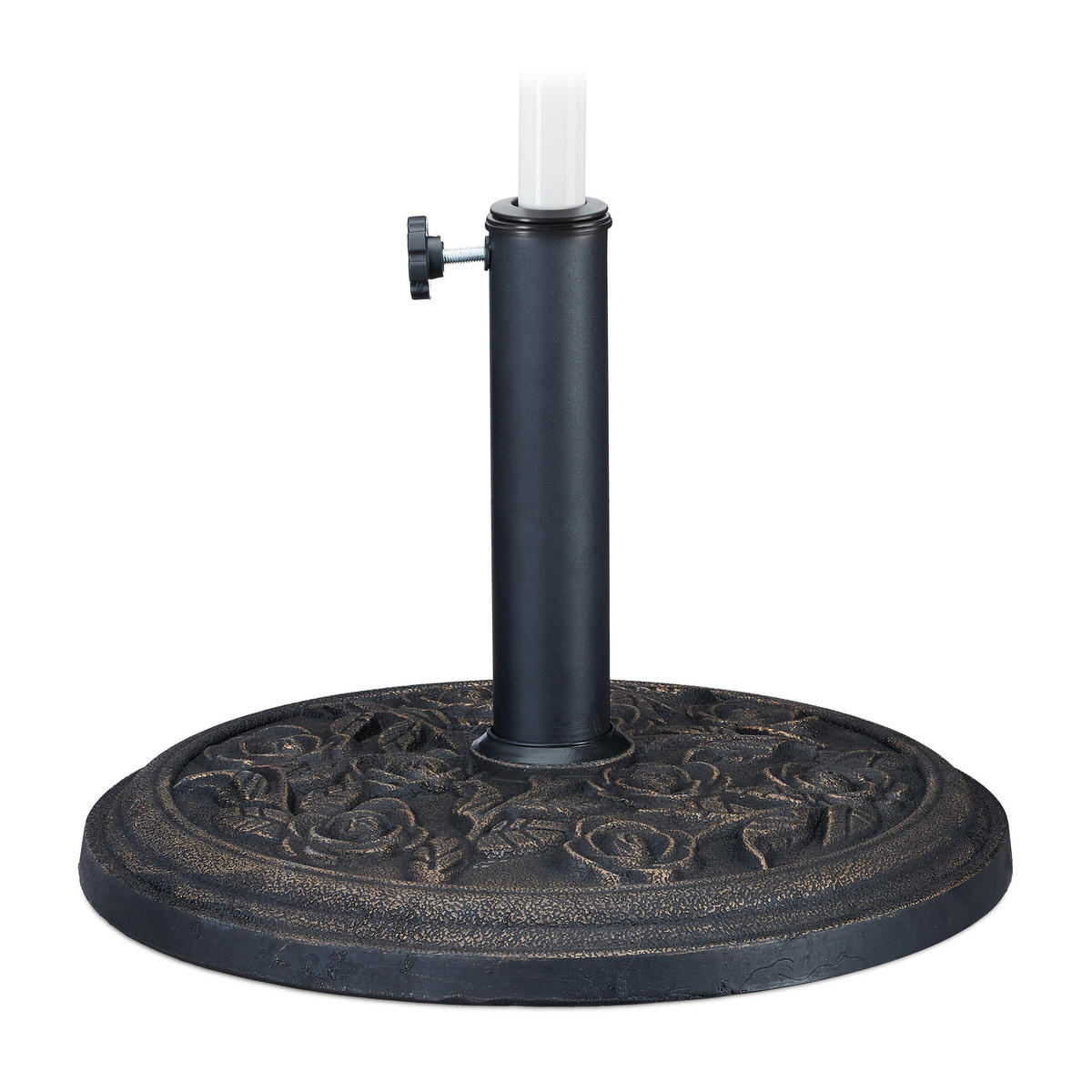 STOJALO za senčnik - črna, kovina/umetna masa (45/45cm) - Relaxdays