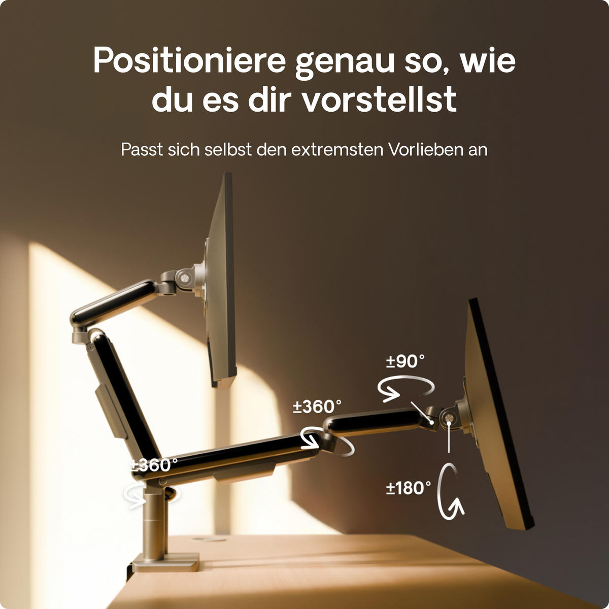 MONITORHALTERUNG, Schwarz, Tischhalterung für 2 Monitore 17"-32", VESA 75x75mm, VESA 100x100mm - Weiß, Kunststoff/Metall (95/12.4/62.3cm) - Desktronic