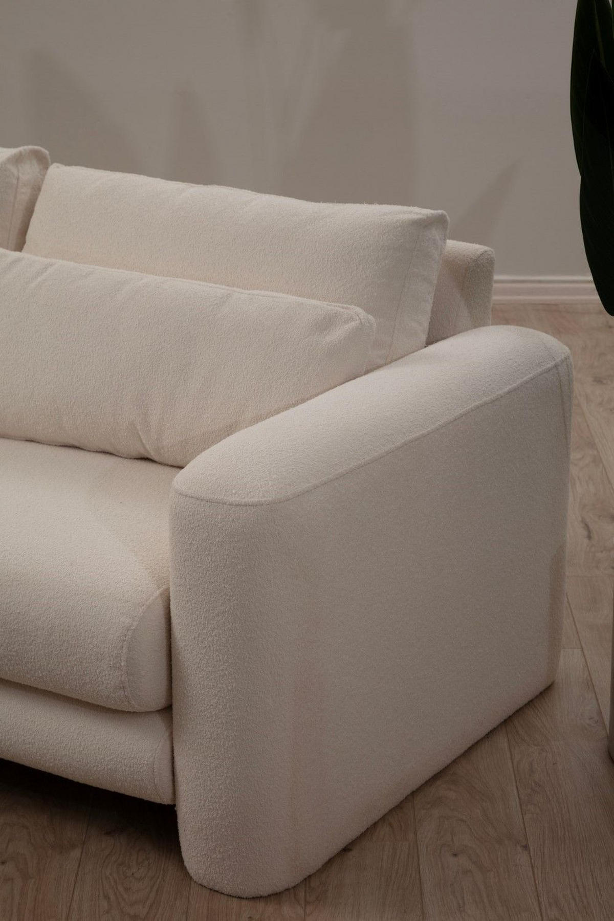 ECKSOFA mit losen Rückenkissen - Creme/Schwarz, Holz/Kunststoff (290/165cm) - myHomelando
