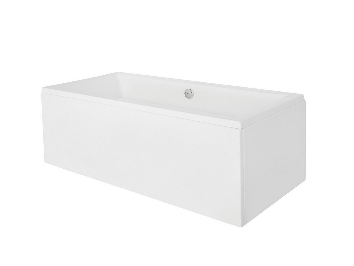 BADEWANNE Rechteck QUADRO 180/80 mit Schürze Ablauf Füße - Weiß, Kunststoff (80/55.5/180cm) - bad land