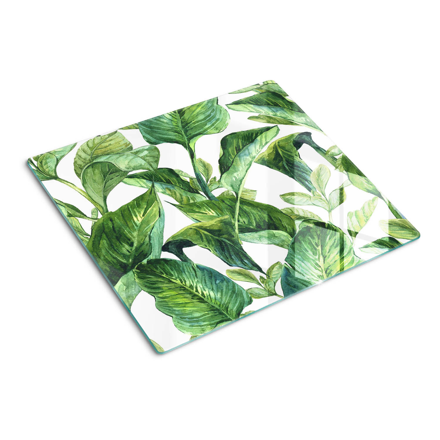 GLASPLATTE 60x52 cm Blätter - Grün, Glas (60/0.4/52cm) - TULUP