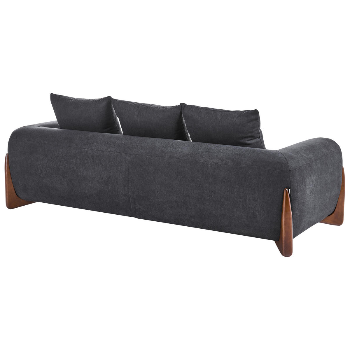 3-SITZER-SOFA Schwarz Vinliden - Schwarz/Braun, Textil (217/62/87cm) - Beliani