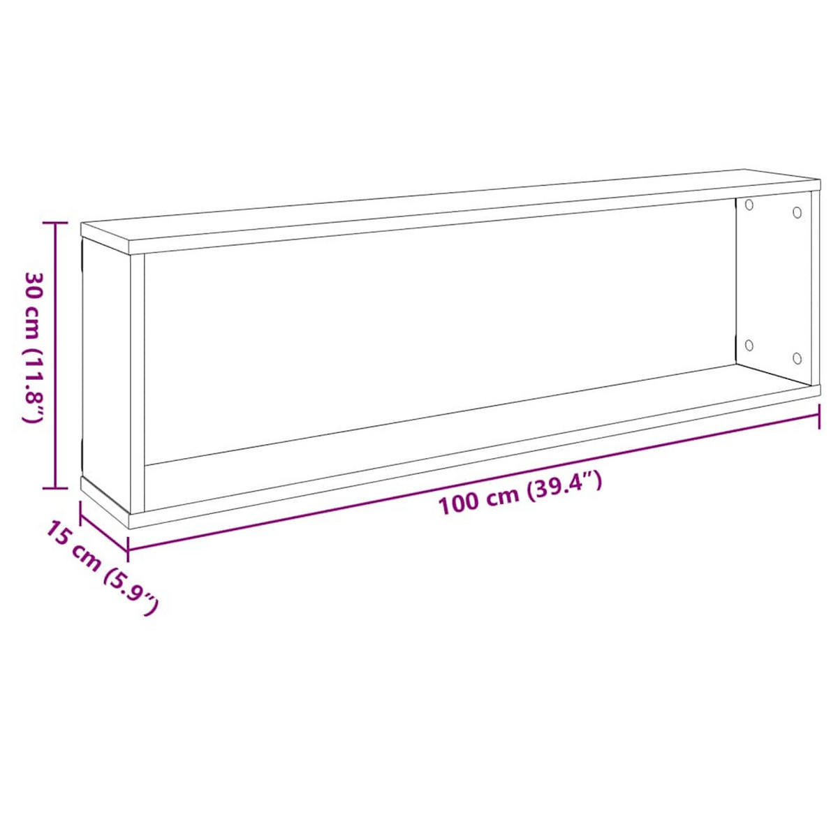 WANDREGALE, 100/15/30 cm, aus Holzwerkstoff, Weiß, 2er-Set - Weiß, Holz (100/30/15cm) - vidaXL