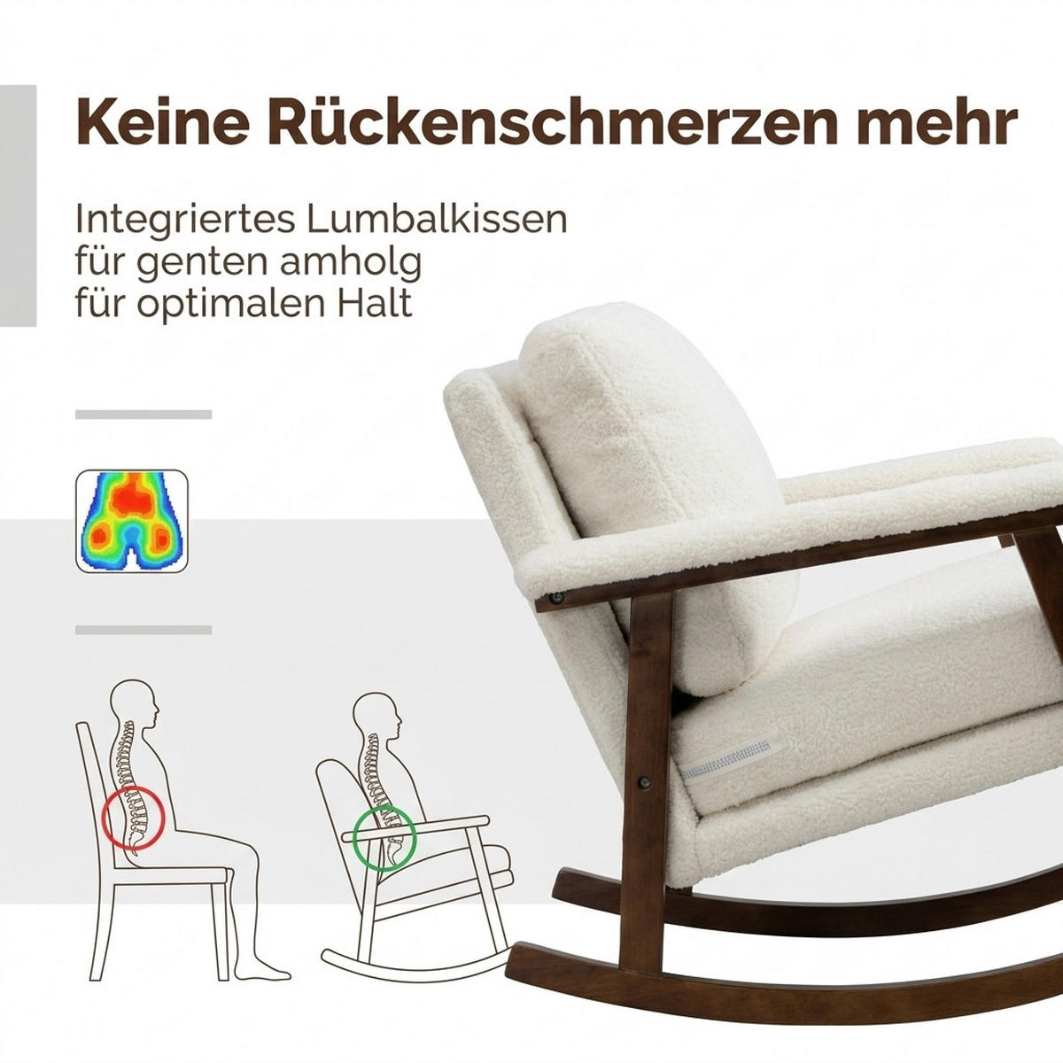 SCHAUKELSTUHL Weiß Samt - Weiß, Textil (73/80/83cm) - Oxeza