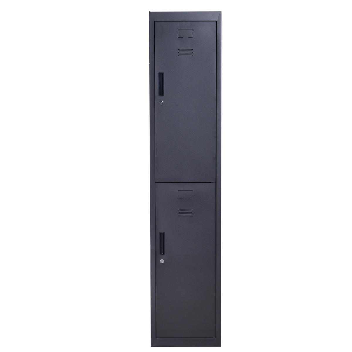 SPINDSCHRANK DE-16731 4 Ebenen mit 2 abschließbaren Türen Schwarz - Grau, Metall (38/180/46cm) - ComfortXL