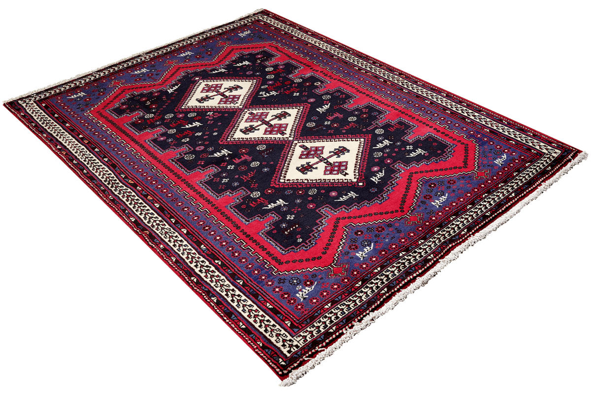 ORIENTTEPPICH handgeknüpft Afshar Blau 208/134 cm Schurwolle - Blau, Textil (134/208cm) - Looma