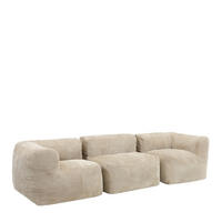 SITZSACK-SOFA 3-tlg. ZEN: 2 Ecksessel, Sessel - Beige, Textil (550/68/100cm) - icon