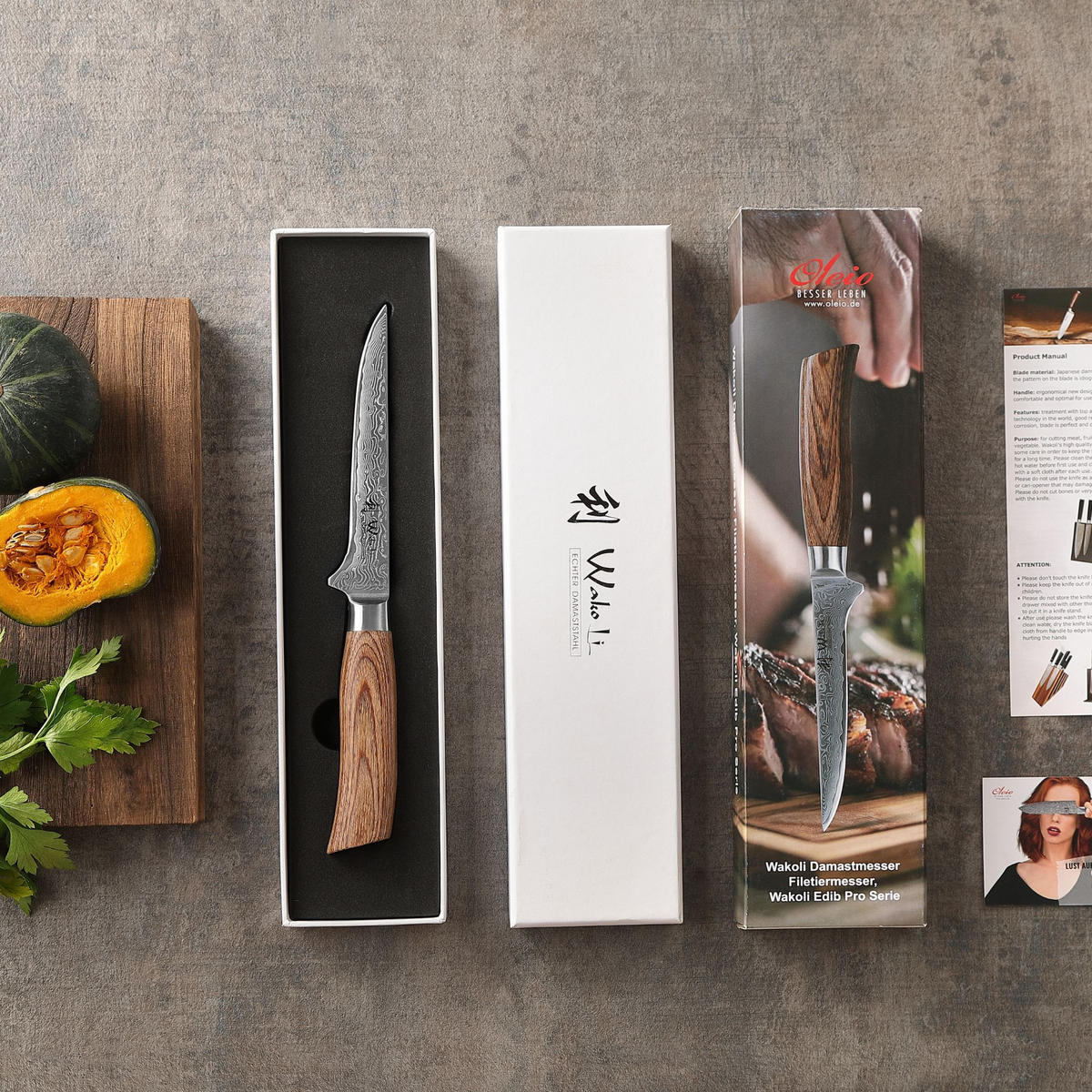 AUSBEINMESSER 14 cm - Braun, Holz/Metall (29cm) - Wakoli