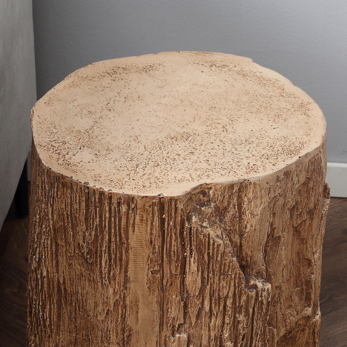 BEISTELLTISCH, Erzpulver, Naturholz - Naturfarben, Metall (37/37/43cm) - HOMCOM