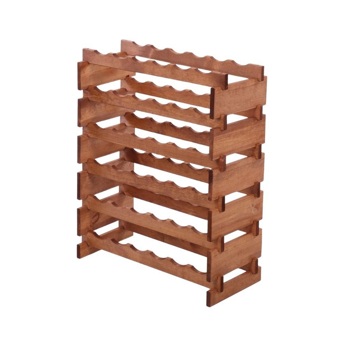 WEINREGAL VINOTECA FLEX PRO HxBxT 79x65x28cm 36 Flaschen auf 6 Ebenen Braun geölt - Braun, Holz (65/79/28cm) - PROREGAL