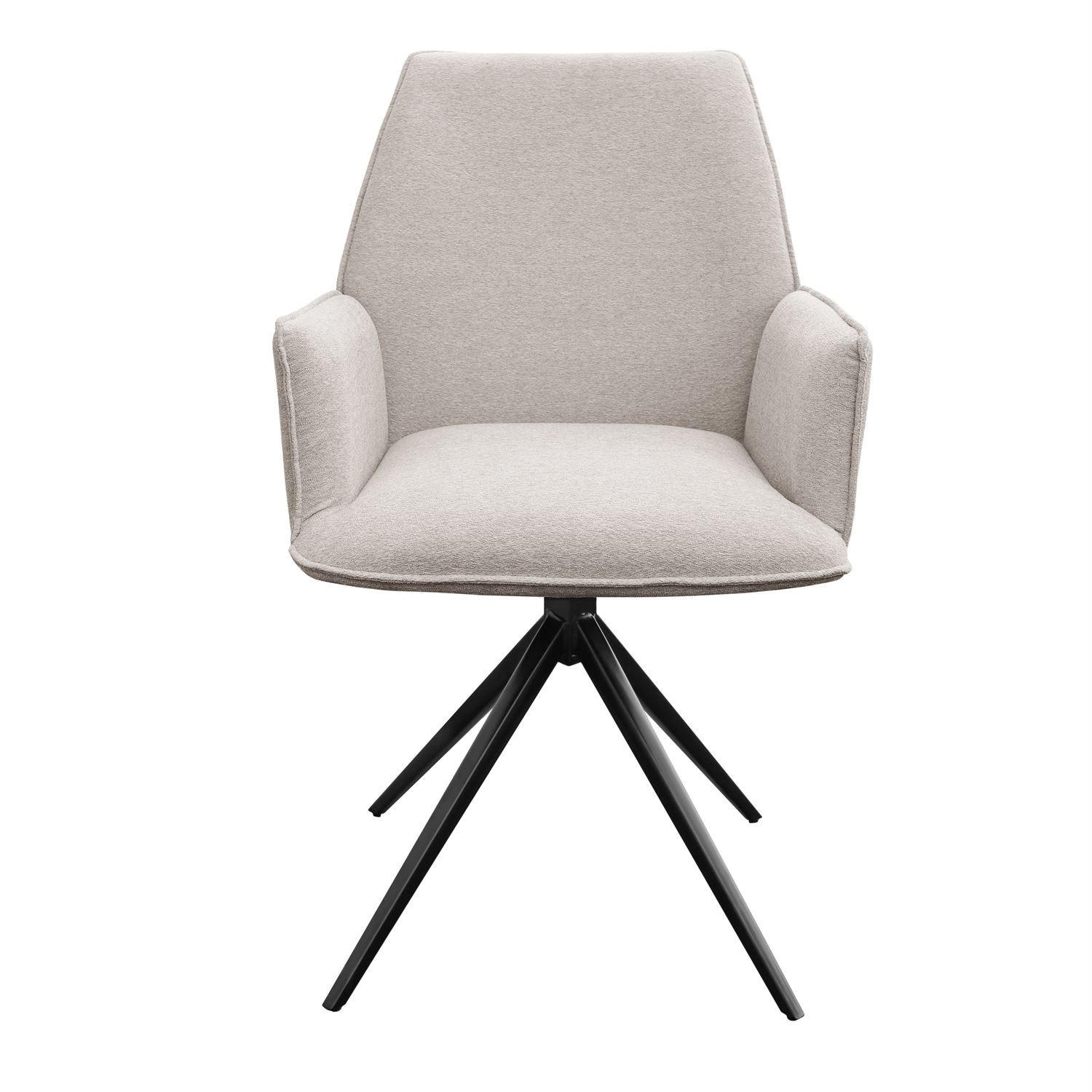 ARMLEHNENSTUHL OPHELIA mit Drehfunktion und Polsterung - Beige/Schwarz, Textil (60/87/64cm) - Lookway