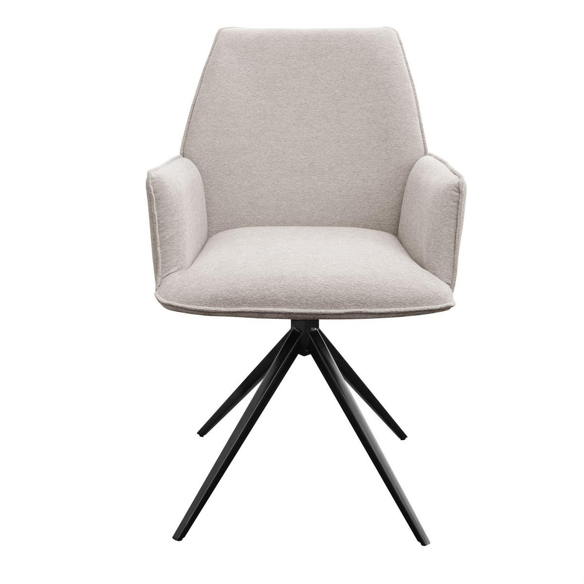 ARMLEHNENSTUHL OPHELIA mit Drehfunktion und Polsterung - Beige/Schwarz, Textil (60/87/64cm) - Lookway