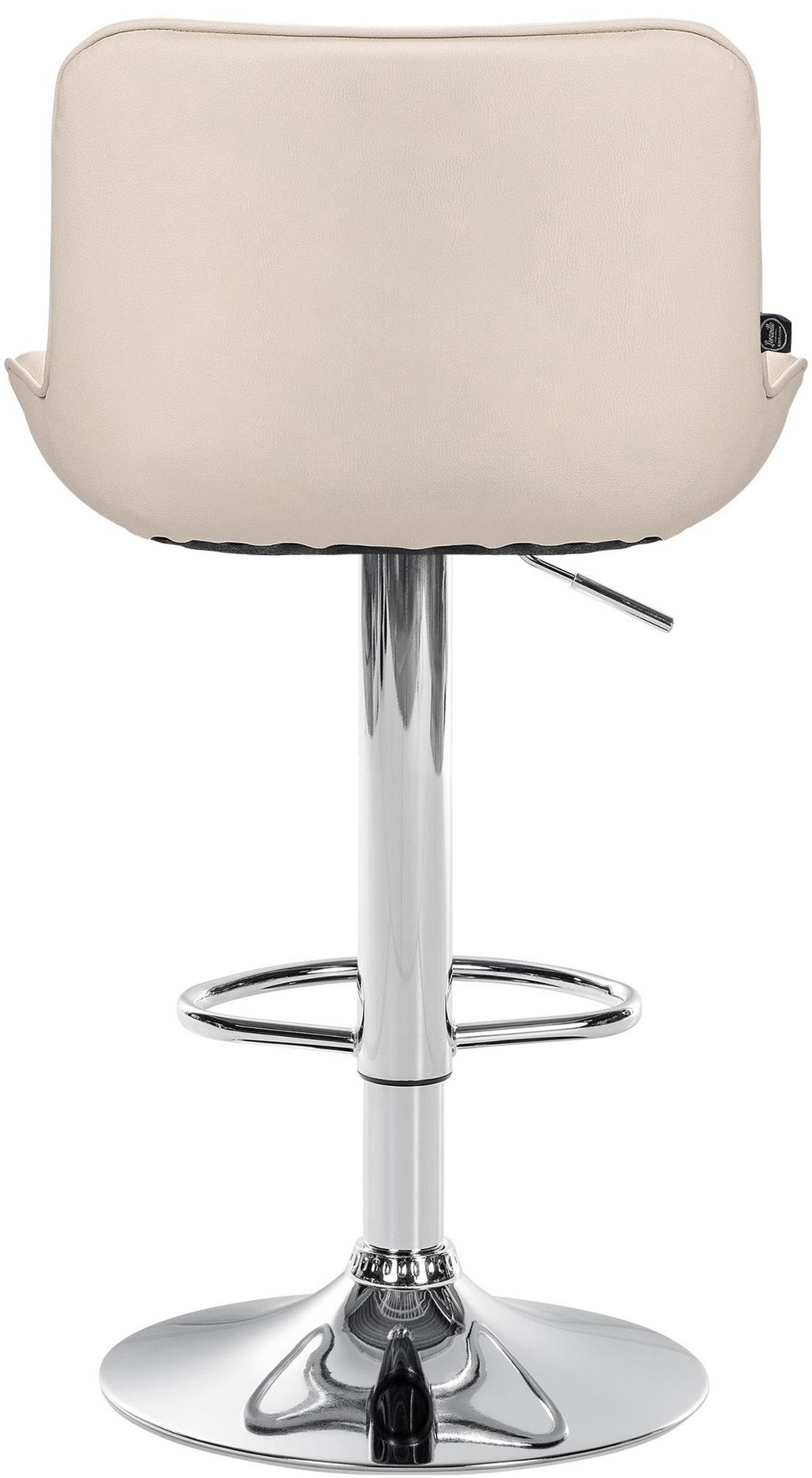 BARHOCKER 2er Set Vulcano Kunstleder chrom creme - Chromfarben/Creme, Kunststoff/Metall (49/106/51cm) - TPFLiving