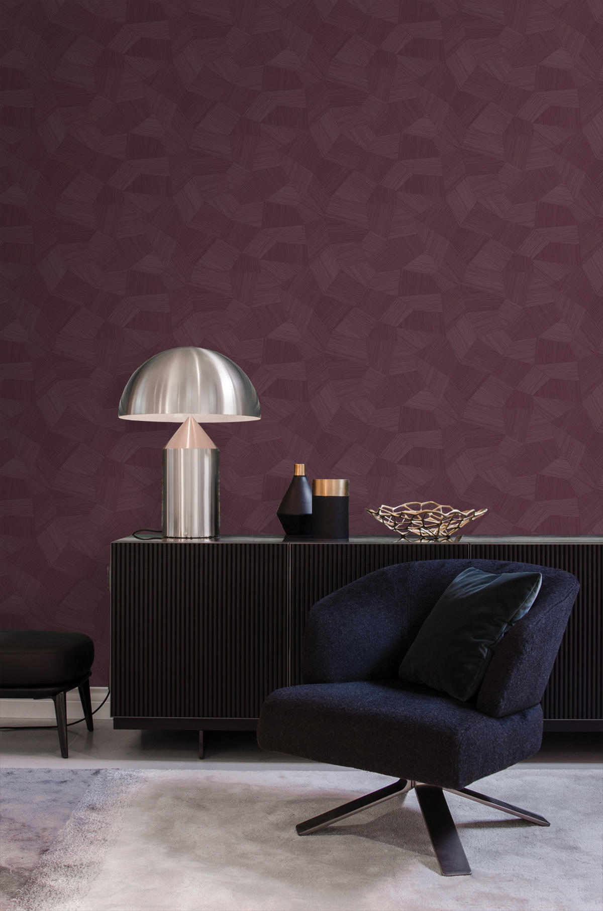 TAPETE 3D-Muster 50 x 900 cm - Lila, Papier (50/900cm) - Origin Wallcoverings