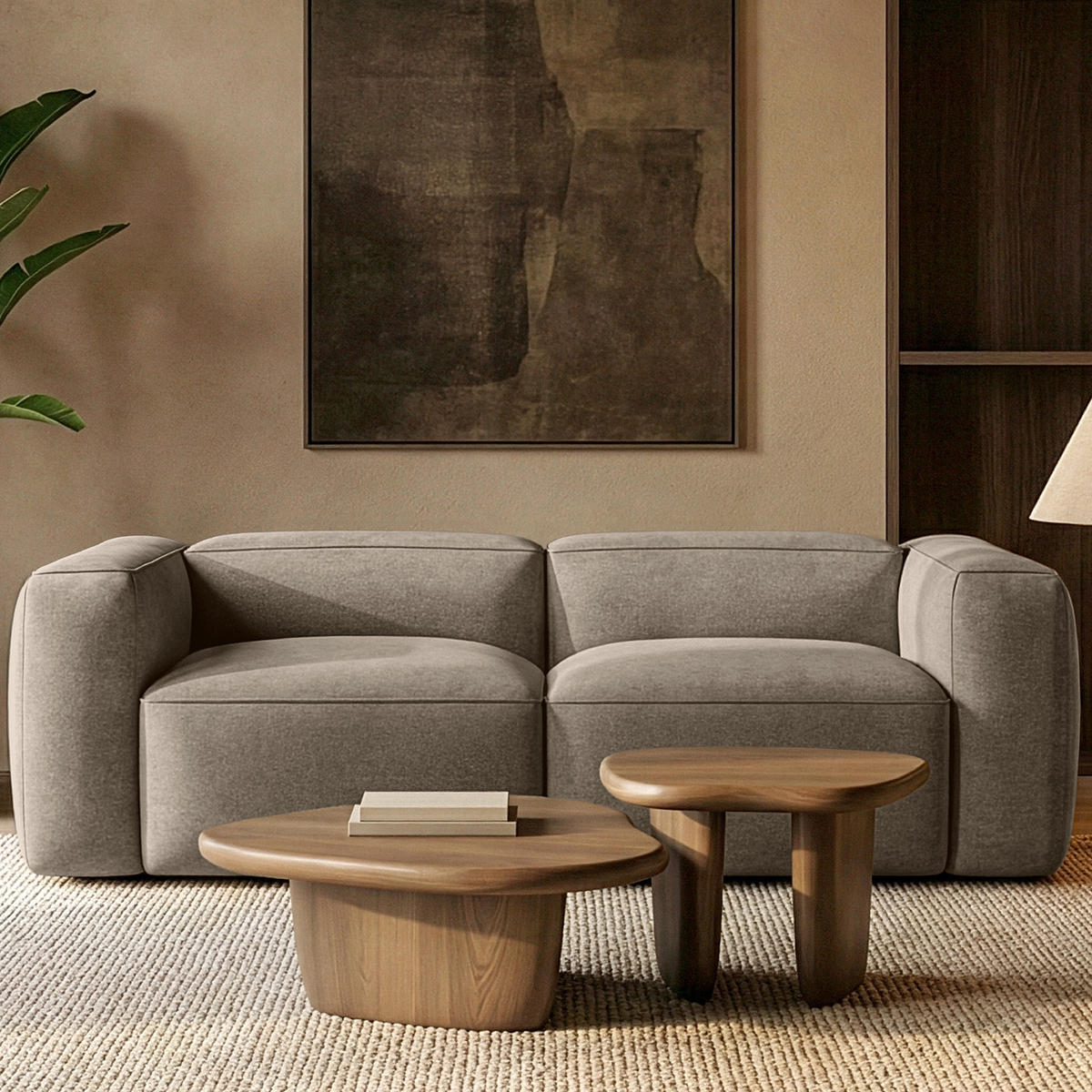 2-SITZER SOFA FUBBO, Beige - Beige, Holz/Holzwerkstoff (210/73/96cm) - KONSIMO®