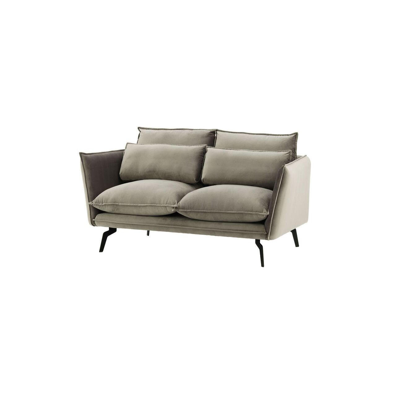 ZWEISITZER-SOFA Layla-Velluto 17 - Braun, Holz/Textil (171/95/98cm)