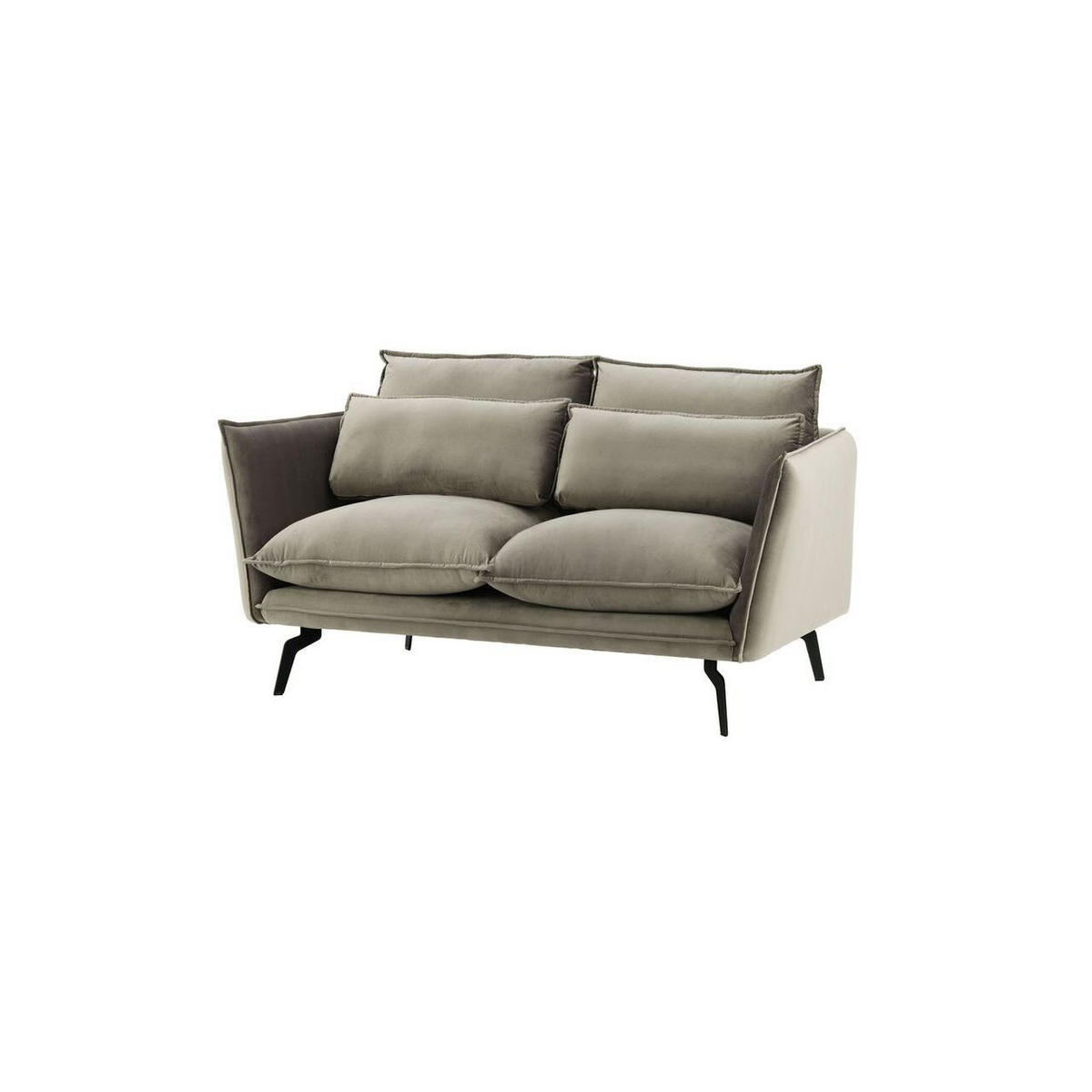 ZWEISITZER-SOFA Layla-Velluto 17 - Braun, Holz/Textil (171/95/98cm)