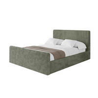 POLSTERBETT mit Bettkasten, Fußteil und Lattenrost, Boxbett ohne Matratze - ALOVA-Z - Olivgrün, Holzwerkstoff/Textil (140/200cm) - ALTDECOR