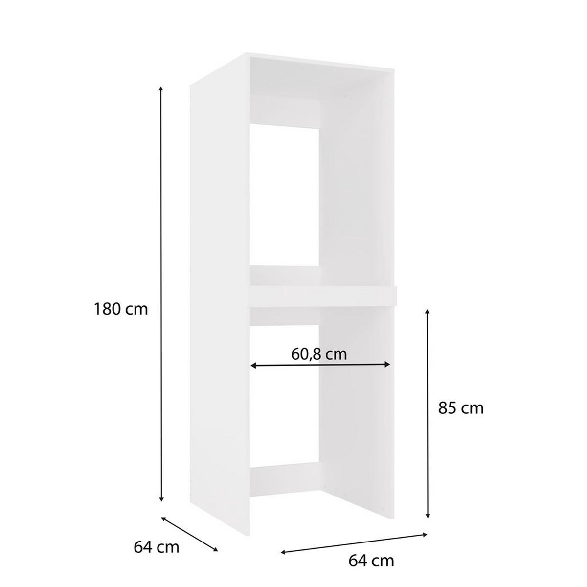 WASCHMASCHINENUMBAUSCHRANK C1 Weiß 64/180/64 - Weiß, Holzwerkstoff (64/180/64cm) - RAUMHIRSCH FURNITURE