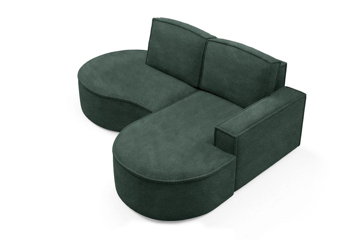 ECKSOFA Flow Grün, mit Kissen in Abriamo Stoff, rechte seite - Grün, Holzwerkstoff/Textil (210/157cm) - Bettso