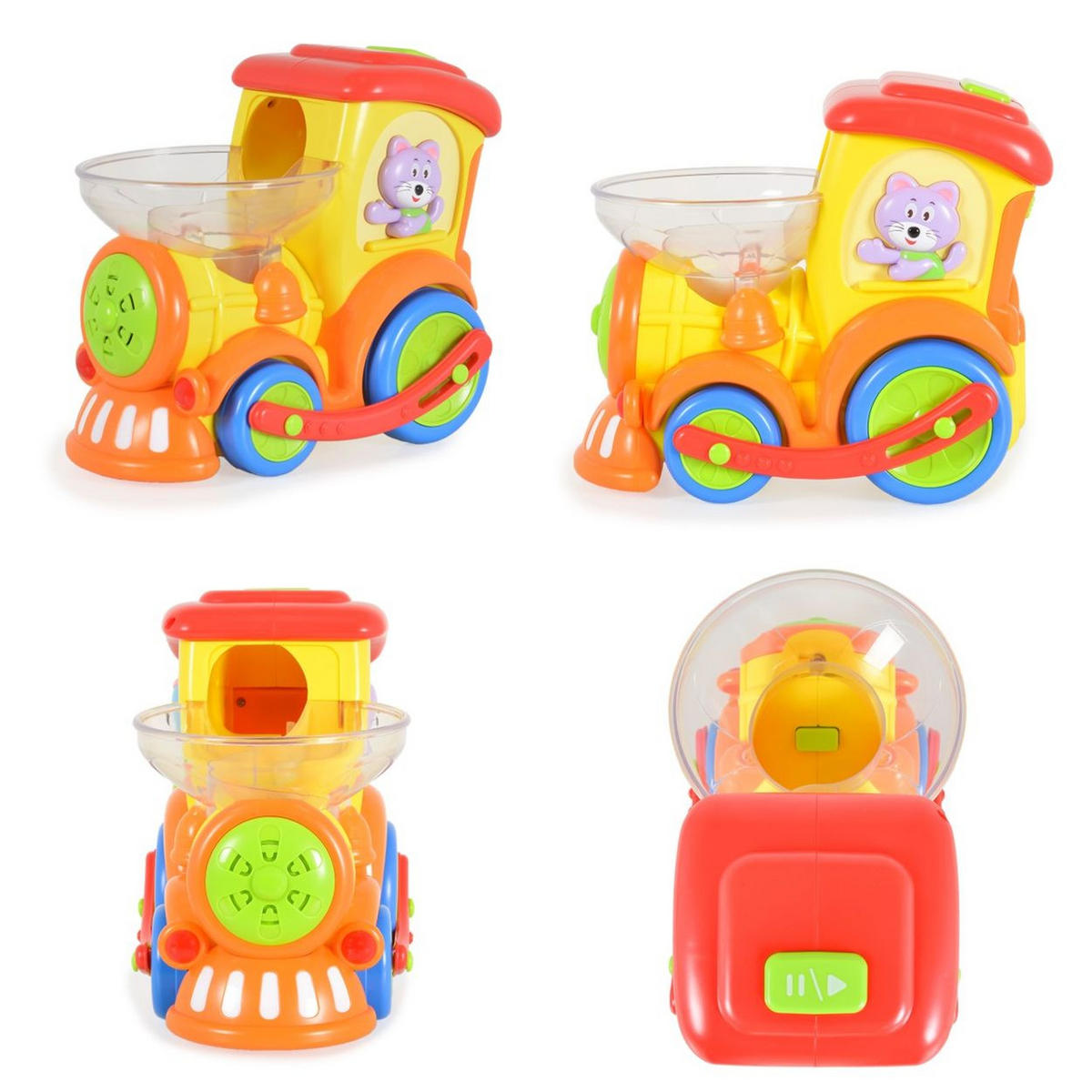 MOTORIKSPIELZEUG Kugelbahn Zug 958 gelb Musik, Lichtfunktion, Kugelbahn, 3 bunte Bälle, Zug, ab 18 Monate - Gelb, Kunststoff (11/20/23cm) - Moni