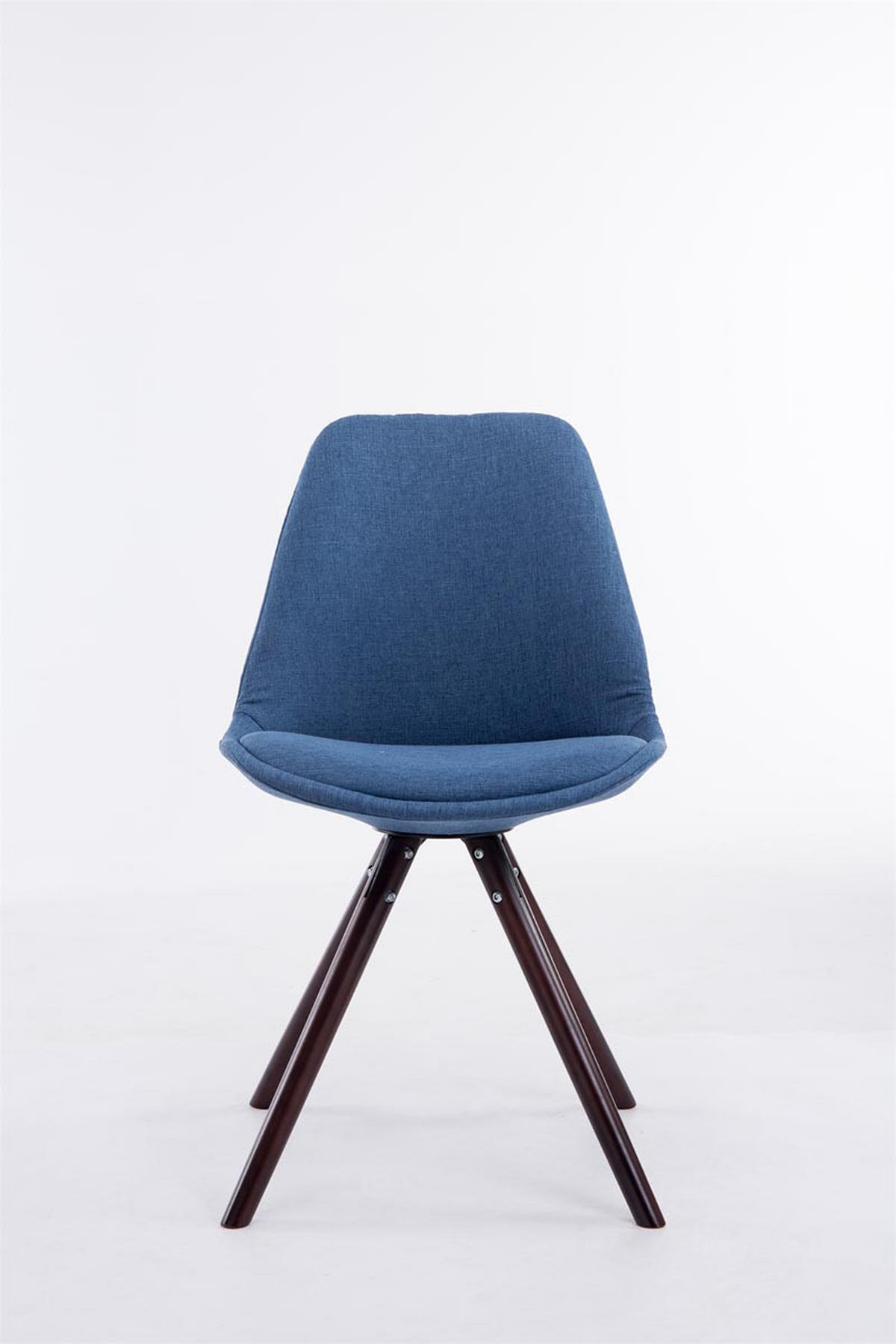 BESUCHERSTUHL Toulon Stoff, Gestell Buchenholz Cappuccino rund Blau - Blau/Cappuccino, Holz/Buchenholz (48/83/56cm) - TPFLiving