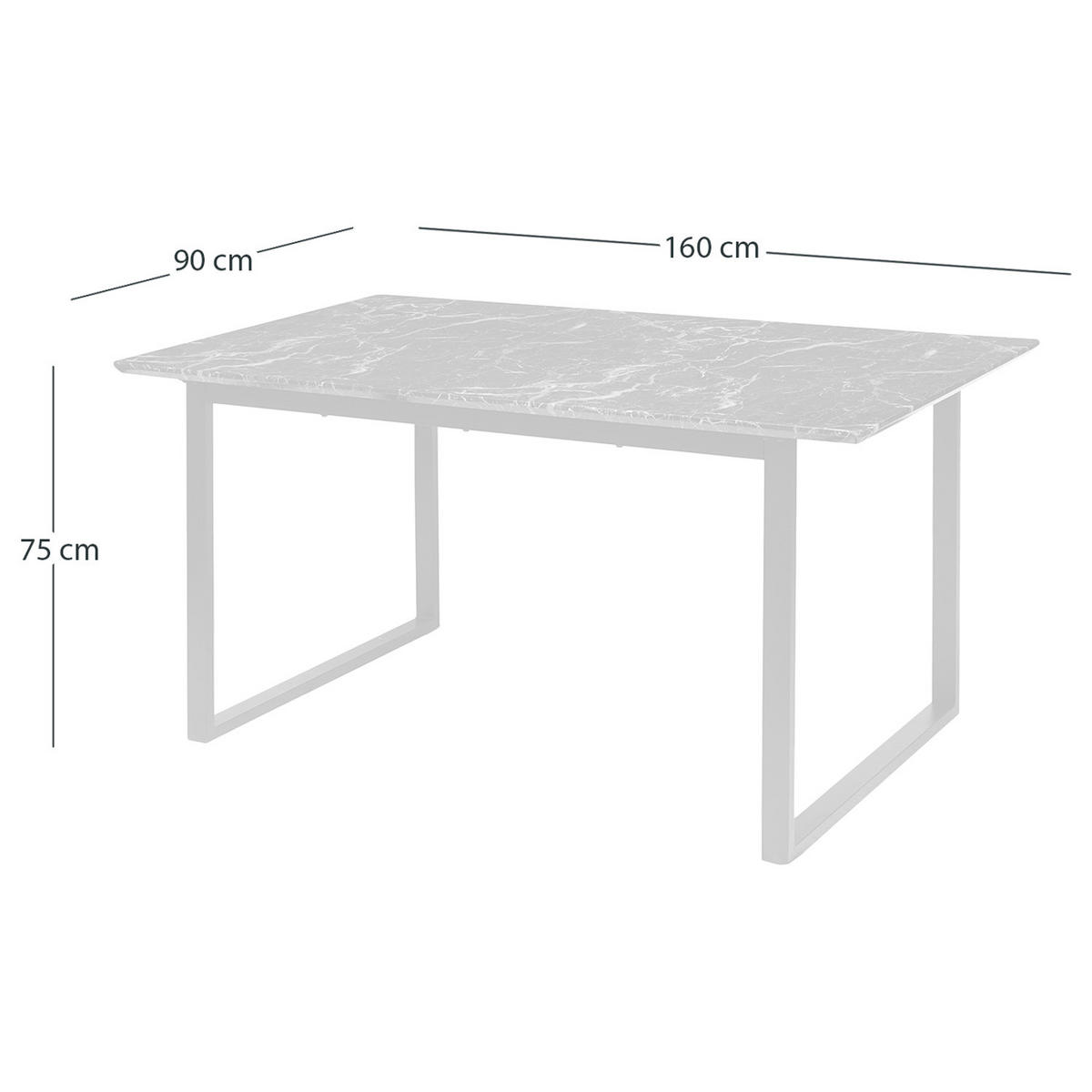 ESSTISCH - Schwarz, Holzwerkstoff/Metall (90/160/75cm) - home24