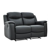 RELAXSOFA Leder 2-Sitzer - Anthrazit - EVASION - Anthrazit, Leder (96/100/156cm) - Vente-Unique