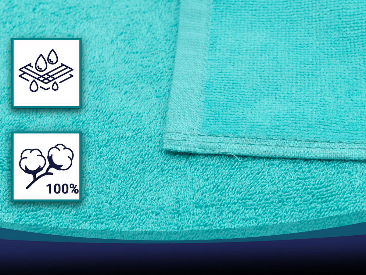 STRANDTUCH, 100x200 cm, 100% Baumwolle, Blau - Blau, Textil (100/200cm) - Zollner