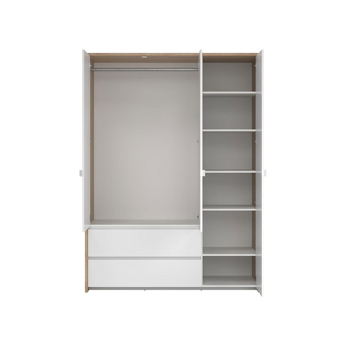 KLEIDERSCHRANK, Next, Weiß, Holzwerkstoff, 149 x 58 x 203 cm - Weiß, Holzwerkstoff (149/203/58cm) - ebuy24